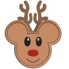 Mickey Mouse Reindeer Applique Machine Embroidery Design